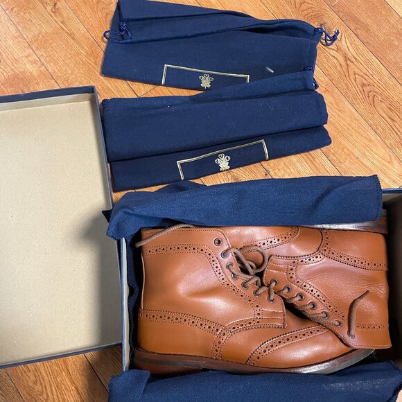 EUC Tricker's Malton Lace Up Boots Uk4 Camel Leather L2508 - Picture 6 of 6